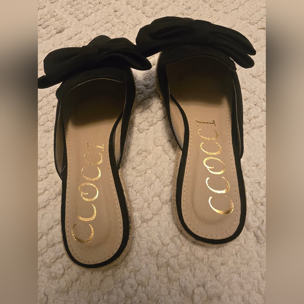 CCOCCI Black Bow Mules - Picture 6 of 7